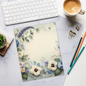 Floral Flower Border Notepad Weekly Plans Dipaliz - Notepads