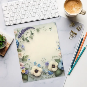 Pansy Flower Border Notepad for Weekly Plans - Dipaliz - Notepads