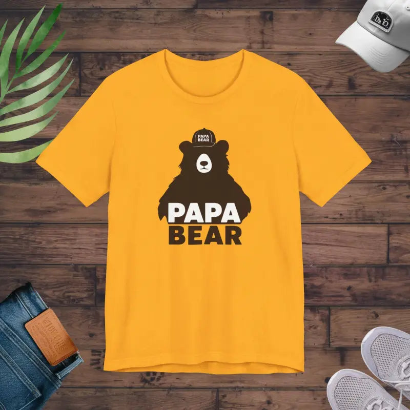 Experience Ultimate Comfort with Papa Bear Unisex Jersey Tee - Gold / s T-shirt