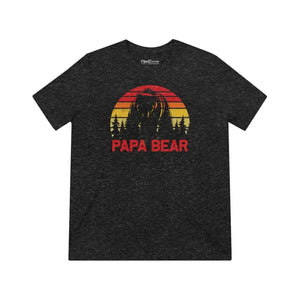 Papa Bear Unisex Triblend Tee - Ultimate Comfort Style - Dipaliz - Black Heather / s - T-shirts