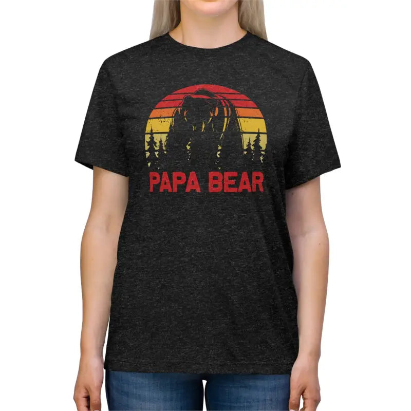 Papa Bear Unisex Triblend Tee: Stylish Comfort with Durability - T-shirt