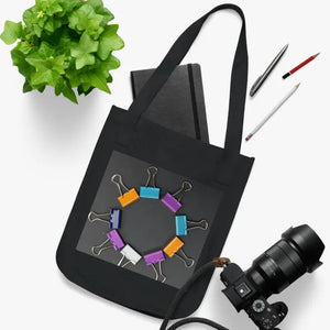 Canvas Tote Bag Paper Clips Pattern Stylish Carry Dipaliz - one Size / Black - Bags