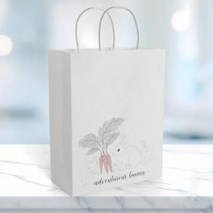 Paper Gift Bag - Rustic Carrot Farmers Market Tote - Dipaliz - 8’’ x 10.25’’ / White / Gifts Online