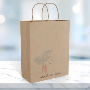 Paper Gift Bag - Rustic Carrot Farmers Market Tote - Dipaliz - 8’’ x 10.25’’ / Kraft / Gifts Online