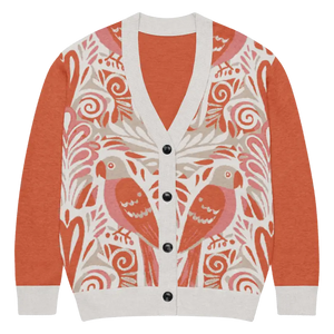 Knitted Cardigan - Lightweight Parrots Print - Dipaliz - 2xs - Cardigans