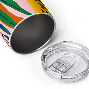 Wine Tumbler Colorful Abstract Pattern Spill Proof - Dipaliz - Tumblers