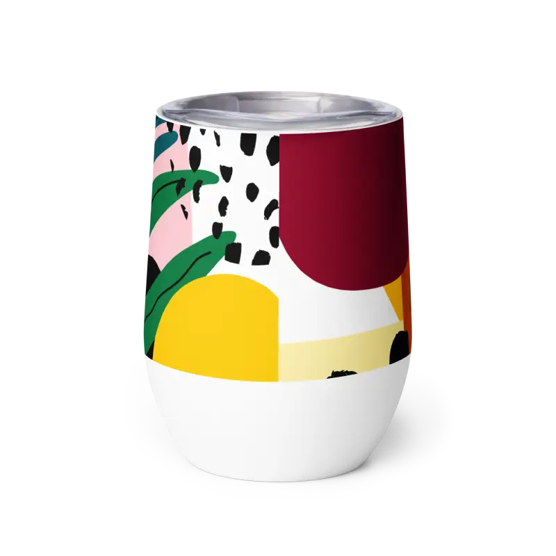 Party Hard with our Colorful Abstract Wine Tumblers! - Kitchen and Dining