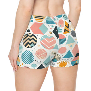 Pastel Abstract Geometric Women’s Shorts - Summer - Dipaliz