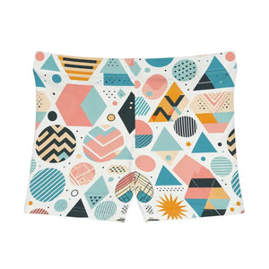 Pastel Abstract Geometric Women’s Shorts - Stay Cool Summer Style - Dipaliz