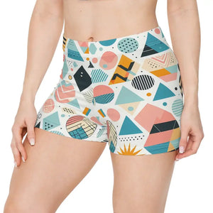 Pastel Abstract Geometric Women’s Shorts - Stay Cool Summer Style - Dipaliz