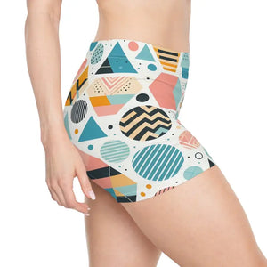 Pastel Abstract Geometric Women’s Shorts - Stay Cool Summer Style - Dipaliz