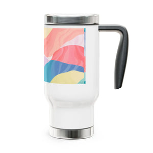 Vibrant Stainless Steel Travel Mug - Bright Pastel Pattern - Dipaliz - Tumblers