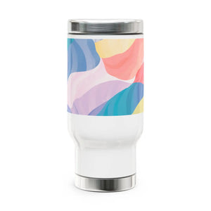 Vibrant Stainless Steel Travel Mug - Bright Pastel Pattern - Dipaliz - Tumblers