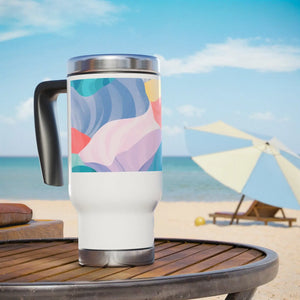 Vibrant Stainless Steel Travel Mug - Bright Pastel Pattern - Dipaliz - Tumblers