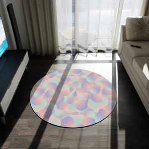 Abstract Round Rug Pastel Iridescent Bubble Design - Dipaliz - 60’’ × - Rugs
