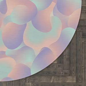 Abstract Round Rug Pastel Iridescent Bubble Design - Dipaliz - 60’’ × - Rugs