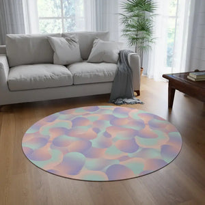Abstract Round Rug Pastel Iridescent Bubble Design - Dipaliz - 60’’ × - Rugs