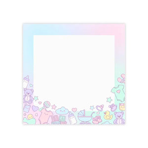 Pastel Baby Shower Note Pads - Cute Icons Sticky Notes - Dipaliz - 4’’ x / White - Paper Products