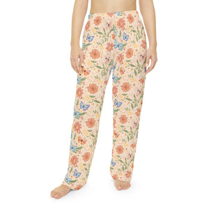 Pastel Butterflies and Flowers Women’s Pajama Pants (aop) - Pajamas