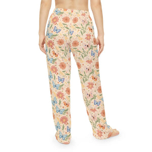 Pastel Butterflies and Flowers Women’s Pajama Pants (aop) - Pajamas