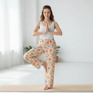 Pastel Butterflies and Flowers Women’s Pajama Pants (aop) - Pajamas