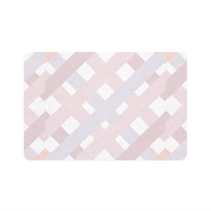 Stylish Pastel Checkered Pet Food Mat - Non Slip - Dipaliz - Bowl Mats