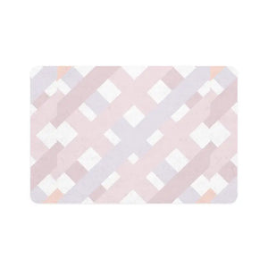 Stylish Pastel Checkered Pet Food Mat - Spill-proof - Dipaliz - 12’’ × 18’’ / Rectangle - Bowl Mats