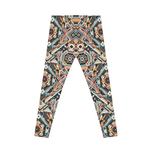 Pastel Geometric Casual Leggings - Spandex Active - Dipaliz