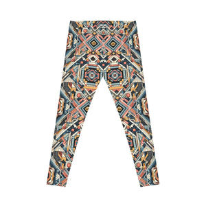 Pastel Geometric Casual Leggings - Spandex Active - Dipaliz