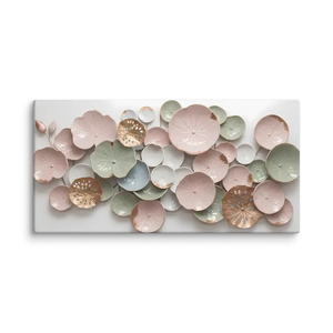 Pastel Colored Lotus Canvas Art Print - Vivid Decor by Dipaliz - 10″×20″ - Prints