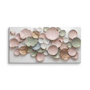 Pastel Colored Lotus Canvas Art Print - Vivid Decor by Dipaliz - 12″×24″ - Prints