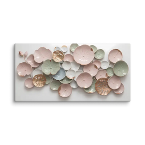 Pastel Colored Lotus Canvas Art Print - Vivid Decor by Dipaliz - 20″×40″ - Prints