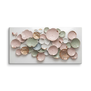 Pastel Colored Lotus Canvas Art Print - Vivid Decor by Dipaliz - 24″×48″ - Prints