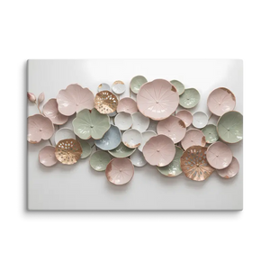 Pastel Colored Lotus Canvas Art Print - Vivid Decor by Dipaliz - 28″×40″ - Prints