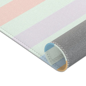 Pastel Colored Stripes – Polyester Chenille - Dipaliz - Rugs