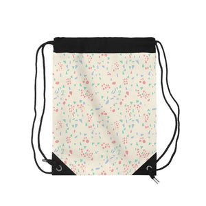 Bags - Pastel Confetti Drawstring Bag - Floral Gym Sack - Dipaliz one Size