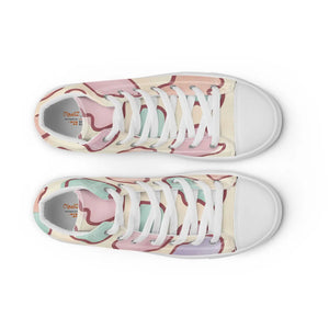 Pastel Cow Print High Tops – Colorful Fashion - Dipaliz - Sneakers