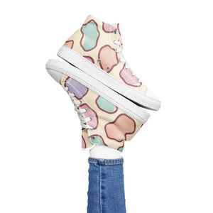 Pastel Cow Print High Tops – Colorful Fashion - Dipaliz - Sneakers
