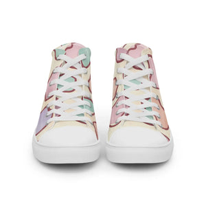 Pastel Cow Print High Tops – Colorful Fashion - Dipaliz - Sneakers