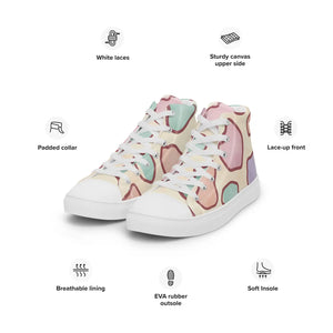 Pastel Cow Print High Tops – Colorful Fashion - Dipaliz - Sneakers