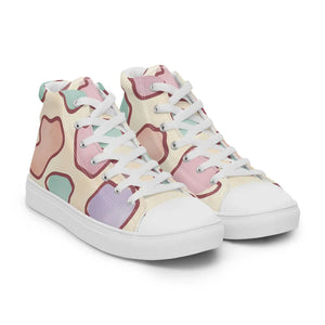 Pastel Cow Print High Tops – Colorful Fashion - Dipaliz - Sneakers