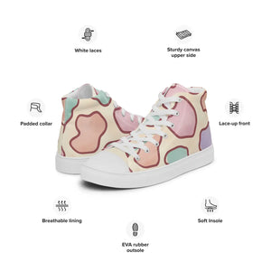 Pastel Cow Print High Tops – Colorful Fashion - Dipaliz - Sneakers