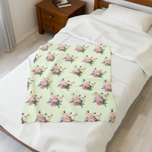 Pastel Floral Bouquet Plush Blanket Soft Velveteen Comfort - Dipaliz - Blankets
