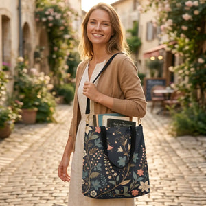 Dipaliz pastel floral canvas tote high-quality polyester - bags