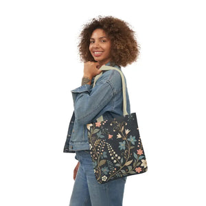 Chic Pastel Floral Canvas Tote - Stylish Everyday Bag - Dipaliz - Bags