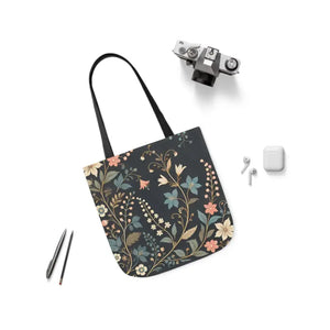 Chic Pastel Floral Canvas Tote - Stylish Everyday Bag - Dipaliz - Bags