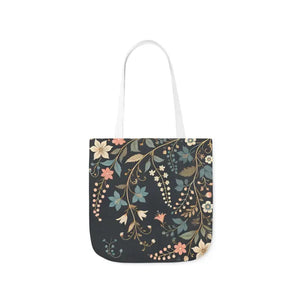 Chic Pastel Floral Canvas Tote - Stylish Everyday Bag - Dipaliz - Bags