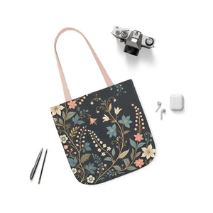 Chic Pastel Floral Canvas Tote - Stylish Everyday Bag - Dipaliz - Bags