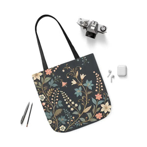 Chic Pastel Floral Canvas Tote - Stylish Everyday Bag - Dipaliz - Bags