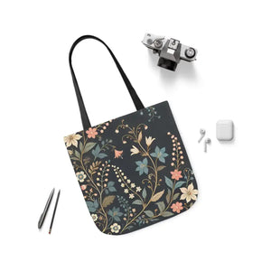Chic Pastel Floral Canvas Tote - Stylish Everyday Bag - Dipaliz - Bags